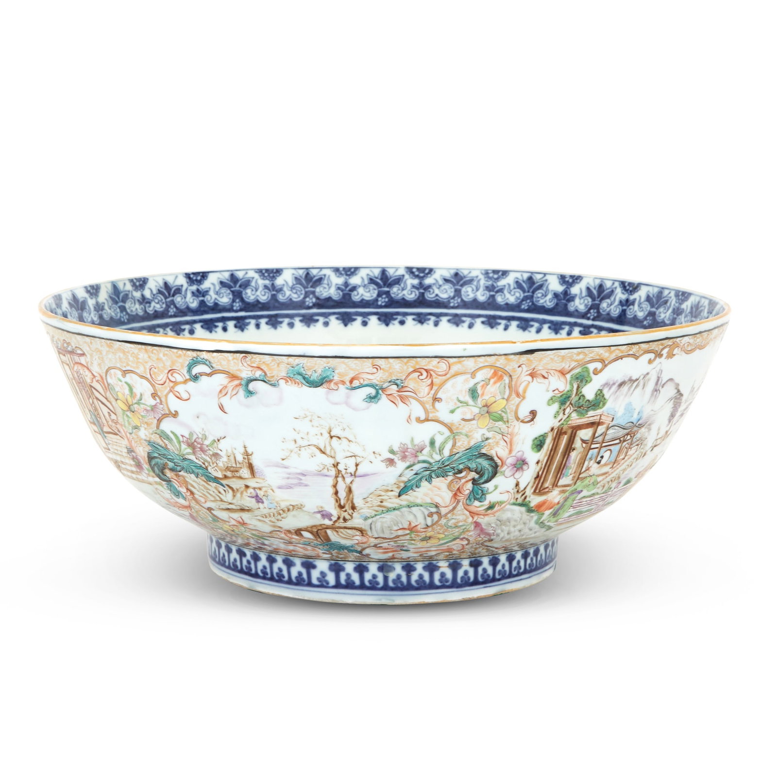 Chinese Export Porcelain Punch Bowl 18th Century (1 of 3)