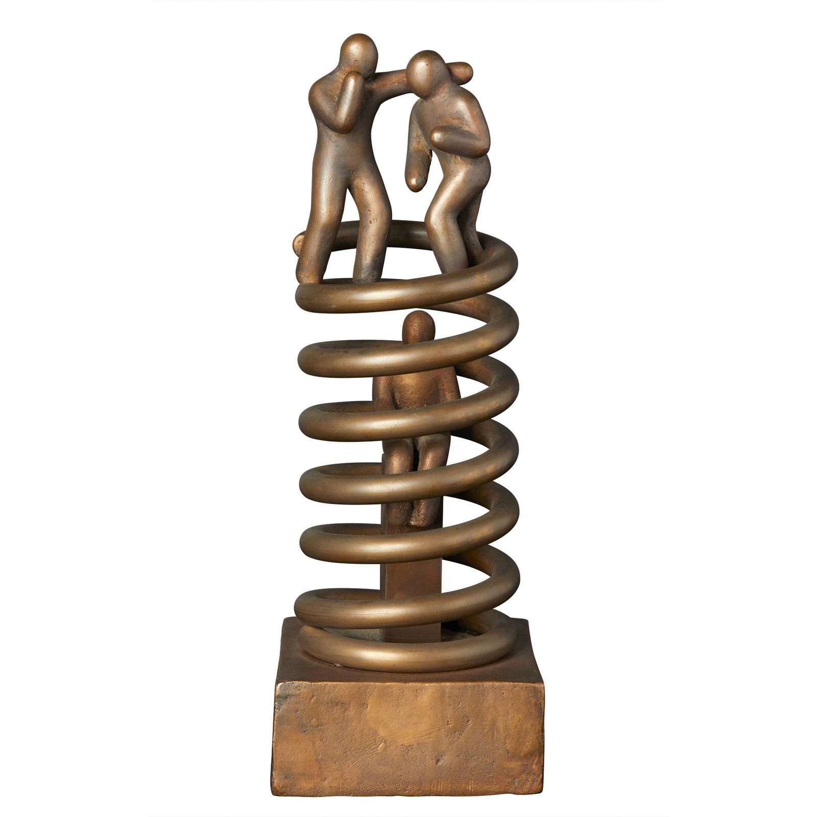 Tom Otterness: Estate / Collection: An Important Private Collection from a Prominent Southern Family American, b. 1952 Boxers, 1978 Signed, dated and numbered Otterness 1/3 1978 Bronze 13 x 4 5/8 x 4 5/8 inches (33