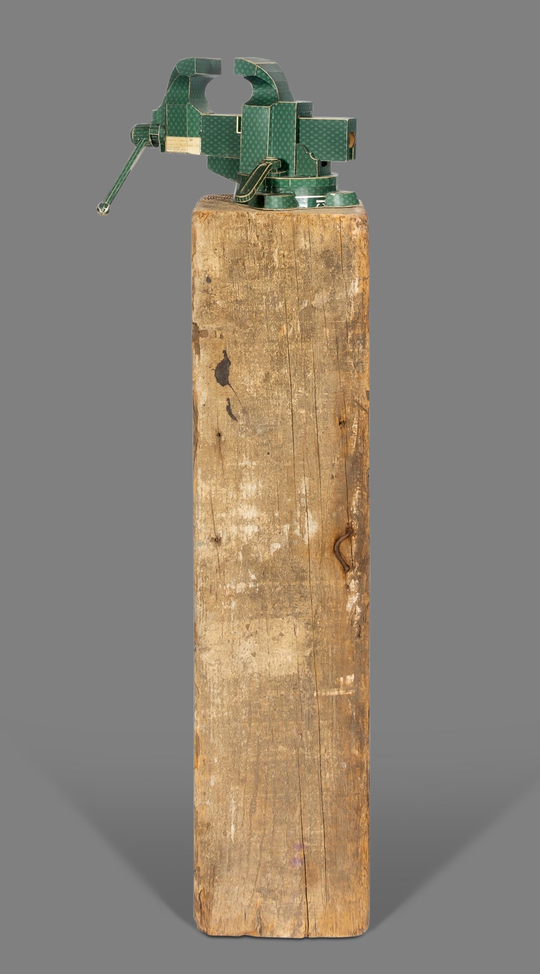 Tom Sachs: Estate / Collection: Property from the Collection of Rosa and Aaron Esman American, b. 1966 Gucci Vice on Pedestal, 1995 Cardboard with wood pedestal Sculpture 10 x 17 x 12 1/2 inches (25.4 x 43.1 x 3
