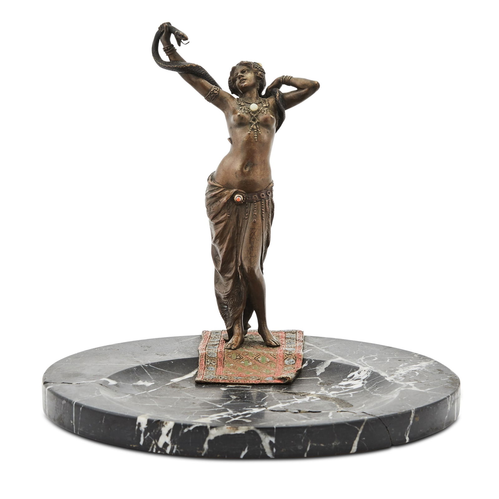 Franz Bergman Cold-Painted Figure of a Female Snake Charmer (1 of 3)