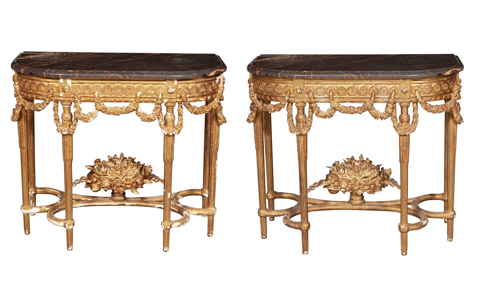 Pair of Louis XVI Style Giltwood Pier Tables (1 of 7)