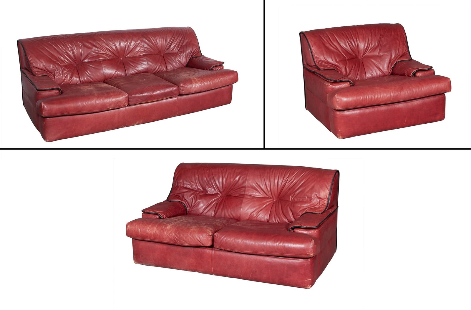 Suite of Leather Upholstered Furniture Mariani for Pace, late 20th century (1 of 17)