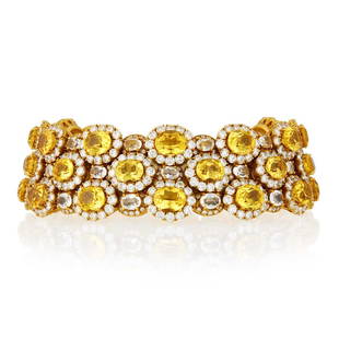 Marina B Gold, Stainless Steel, Citrine, Quartz and Diamond Choker Necklace, France: Estate / Collection: The Estate of a Park Avenue Lady 18 kt., 34 oval citrines, 35 oval quartz, 408 round diamonds ap. 74.75 cts., 306 round diamonds ap. 8.50 cts., signed Marina B, MB France, no. B48