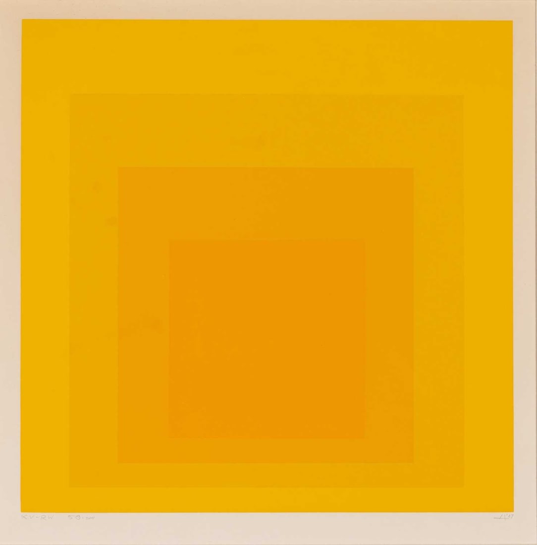 Josef Albers (1888-1976): KV-RW (DANILOWITZ 176) Color screenprint, 1967, on Mohawk Superfine Bristol paper, signed, dated, titled and numbered 58/200 in pencil, printed by Sirocco Screenprints, New Haven, published by Ives-Si