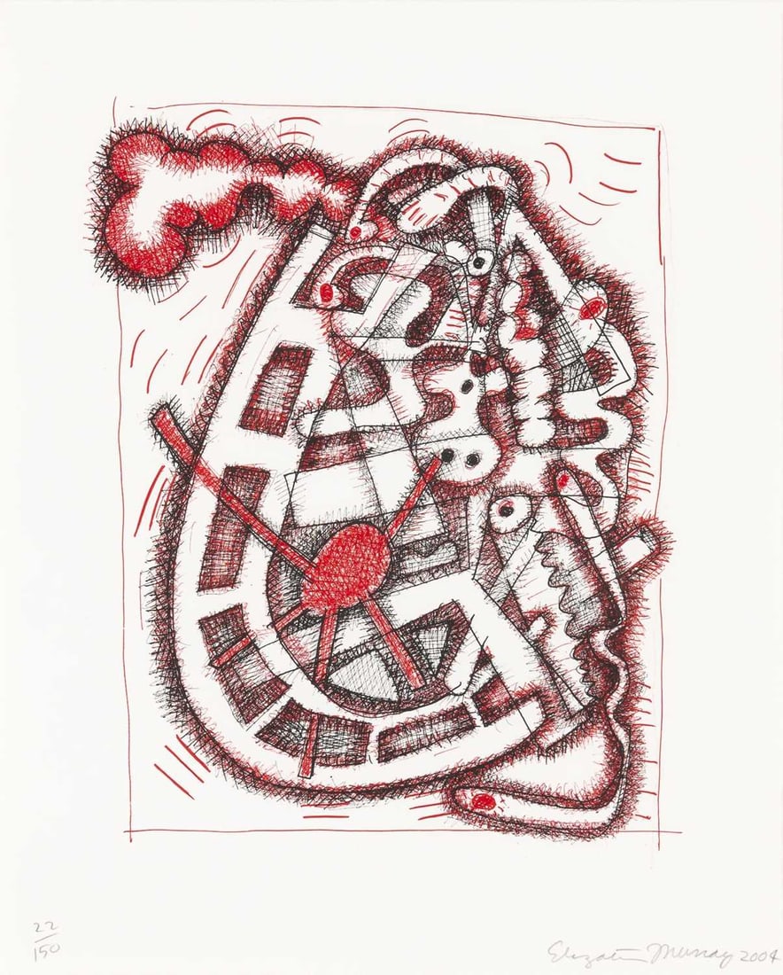 Elizabeth Murray (1940-2007): Estate / Collection: Property from a Gold Coast Long Island Private Collection TYBID Color lithograph, 2004, on Rives BFK paper, signed, dated and numbered 22/150 in pencil, printed and published by G