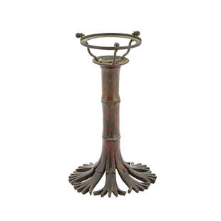 Tiffany Studios Bronze Bamboo Candlestick Base Circa 1910: With a removable candle socket insert, impressed TIFFANY STUDIOS NEW YORK 1206. Height 8 1/2 inches.