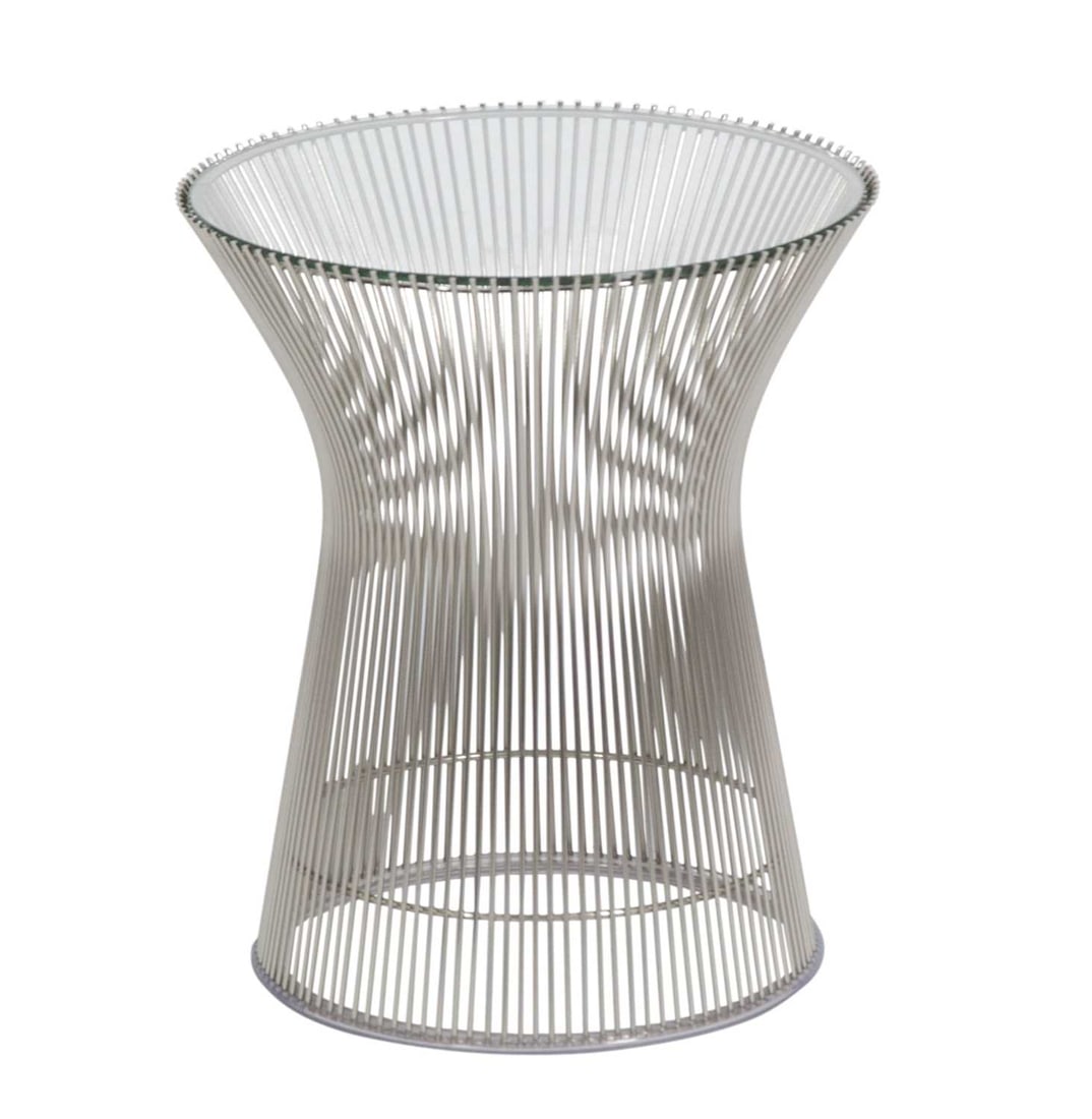 Warren Platner Chromed Metal and Glass Side Table (1 of 3)