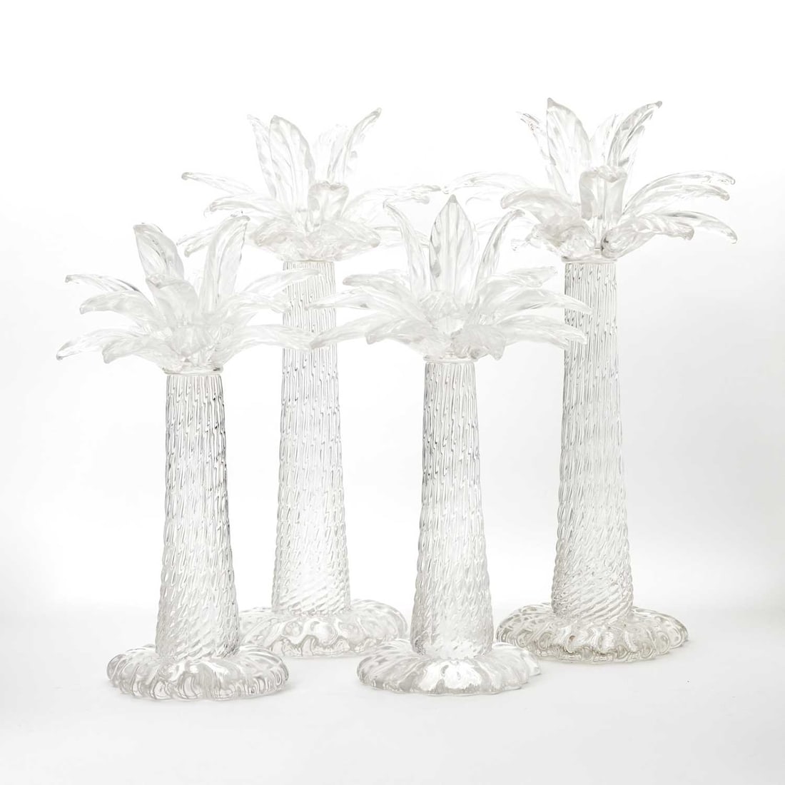 Two Pairs of Archimede Seguso for Tiffany & Co. Glass "Palm Tree" Candlesticks (1 of 4)