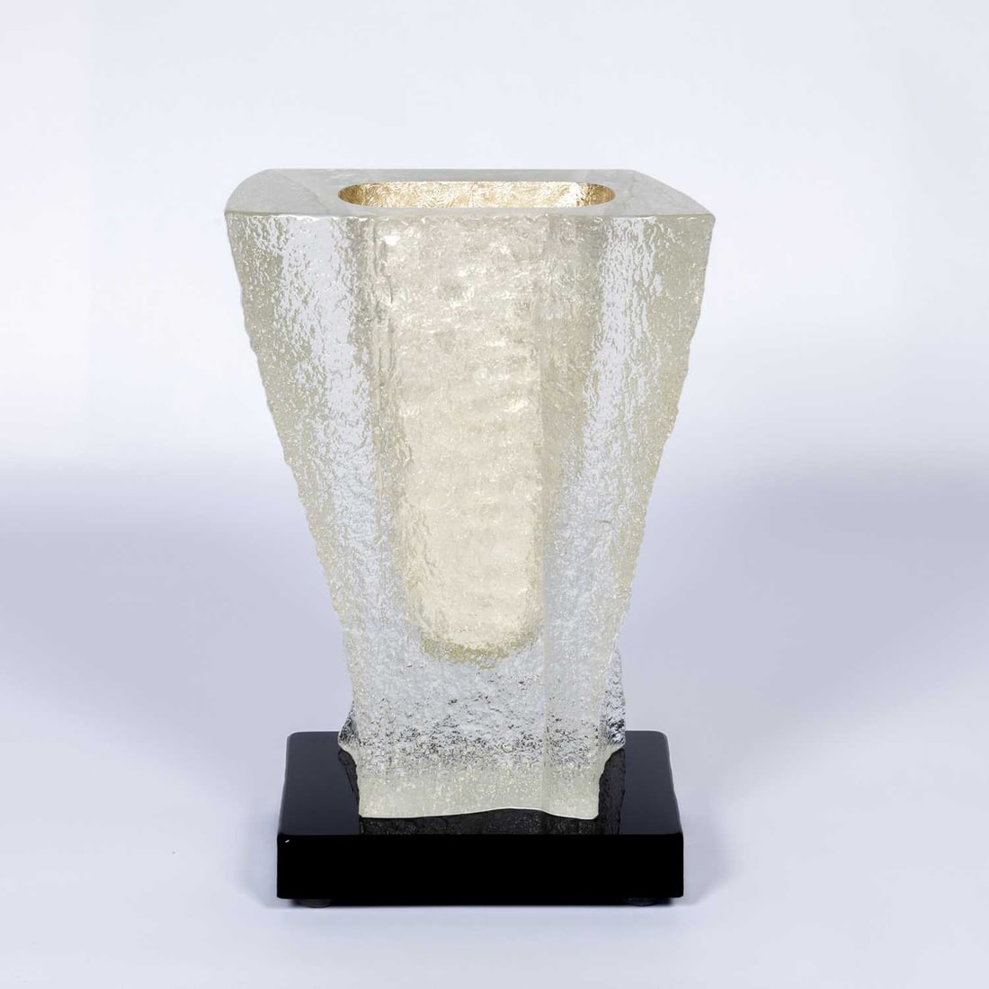 John Lewis Cast Glass Glacier With Yellow Gold Sculpture 2007 (1 of 5)