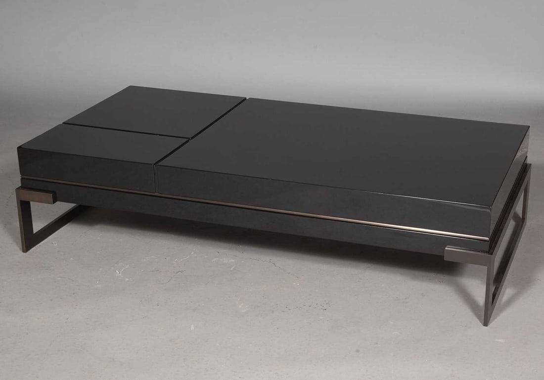 Holly Hunt Bronze and Black Lacquered Coffee Table 2000s (1 of 5)