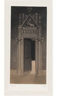 Frederick Henry Evans. Blois: Estate / Collection: Collection of Bob & Judy Elliott EVANS, FREDERICK HENRY (1853–1943) Blois, 1906 [detail of doorway]. Platinum print on the original ruled and tinted card mount, 6 7/8 x