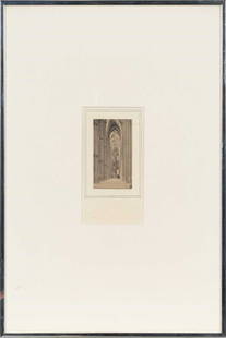 Frederick Henry Evans. Cathedral interior, detail of transept: Estate / Collection: Collection of Bob & Judy Elliott EVANS, FREDERICK HENRY (1853–1943) Cathedral interior, detail of transept, perhaps Ely, about 1900. Platinum print on the original ruled