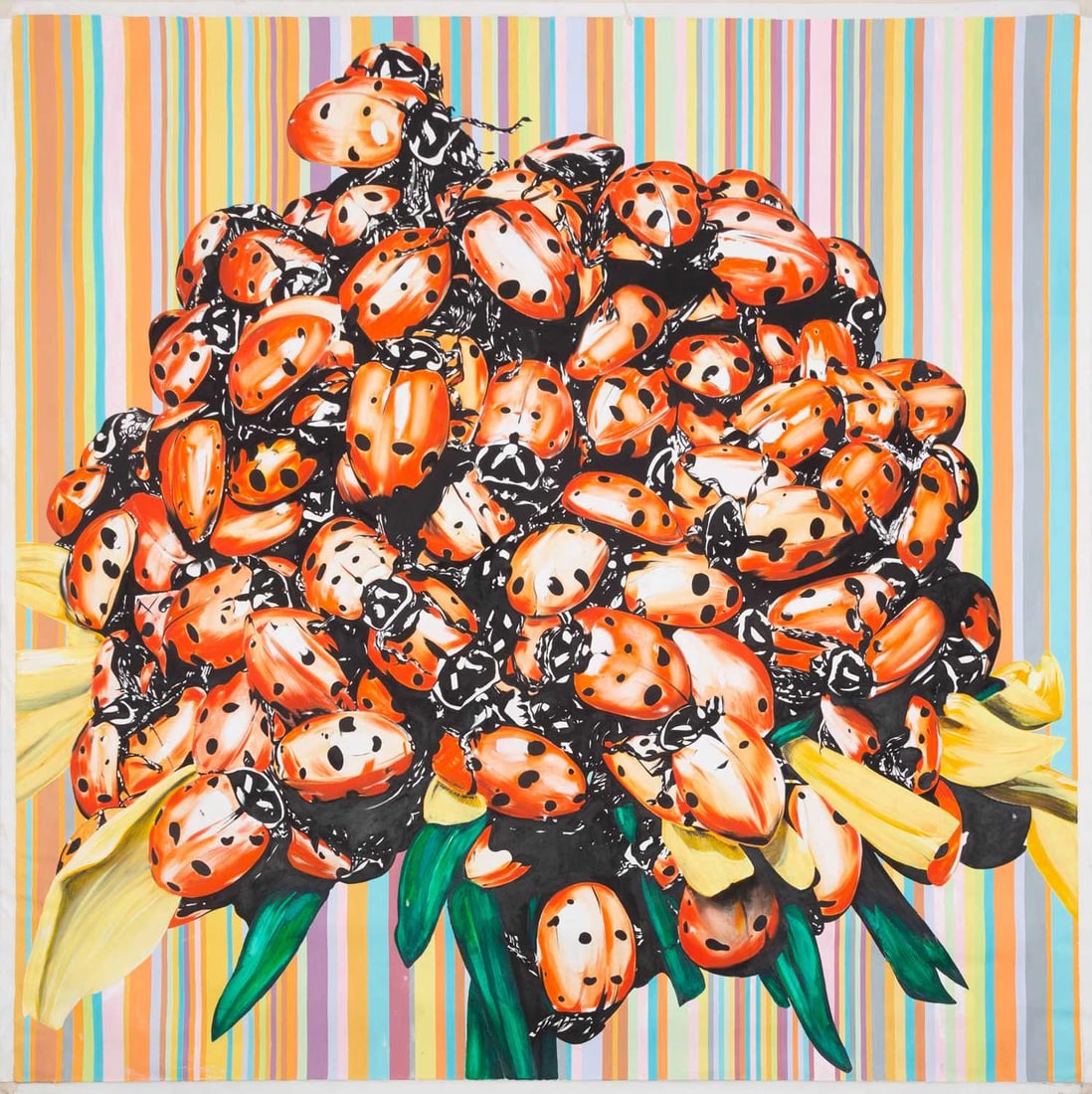 John Newsom: American, b. 1970 Together Forever, 2002 Signed and dated John Newsom 2002 and inscribed as titled on the reverse Oil on canvas 95 1/2 x 96 inches (242.6 x 243.8 cm) Unstretched, unframed