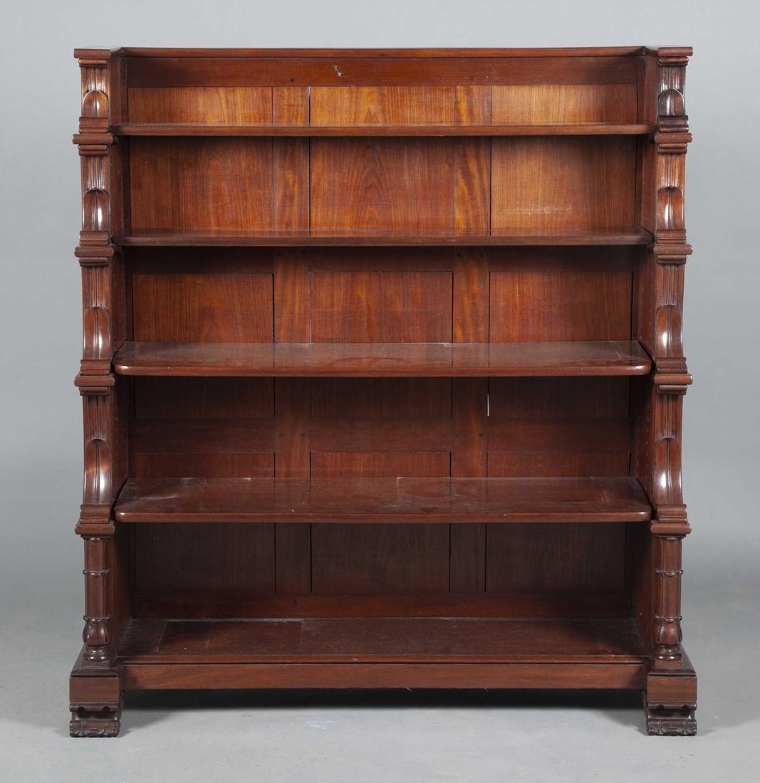 William IV Mahogany Bookcase: Estate / Collection: Collection of Peter van Hattum and Harold Simmons Height 57 1/4 inches, width 52 3/4 inches, depth 17 1/4 inches.
