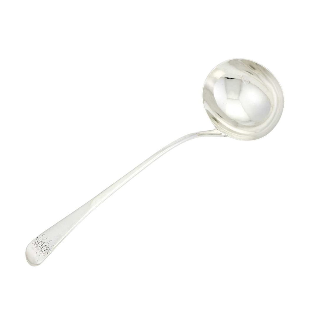 George III Sterling Silver Soup Ladle Eley & Fearn, London, 1803: Length 12 1/2 inches, approximately 6 ounces.