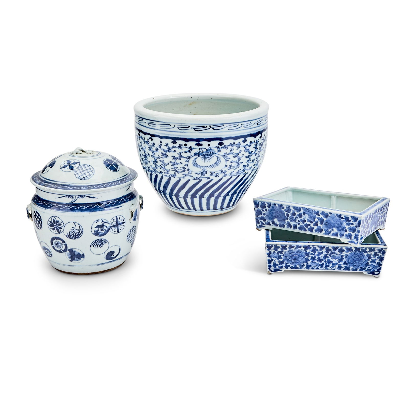 Four Chinese Blue and White Porcelain Table Articles (1 of 3)
