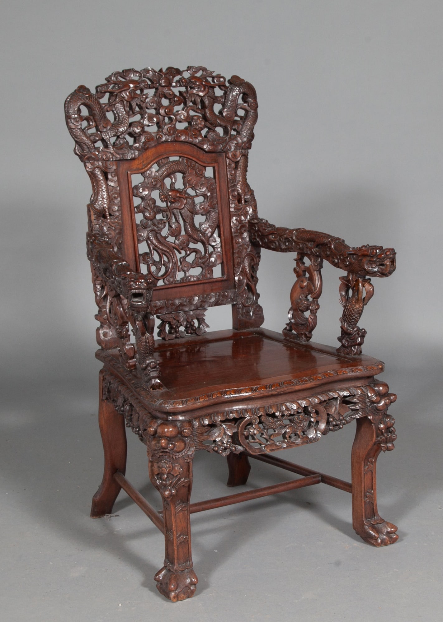 An Asian Carved Wood Armchair (1 of 6)