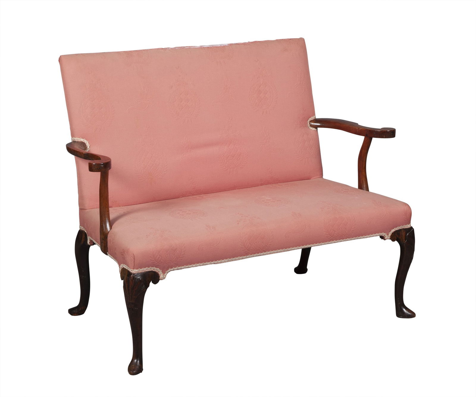 George II Upholstered Mahogany Settee (1 of 8)