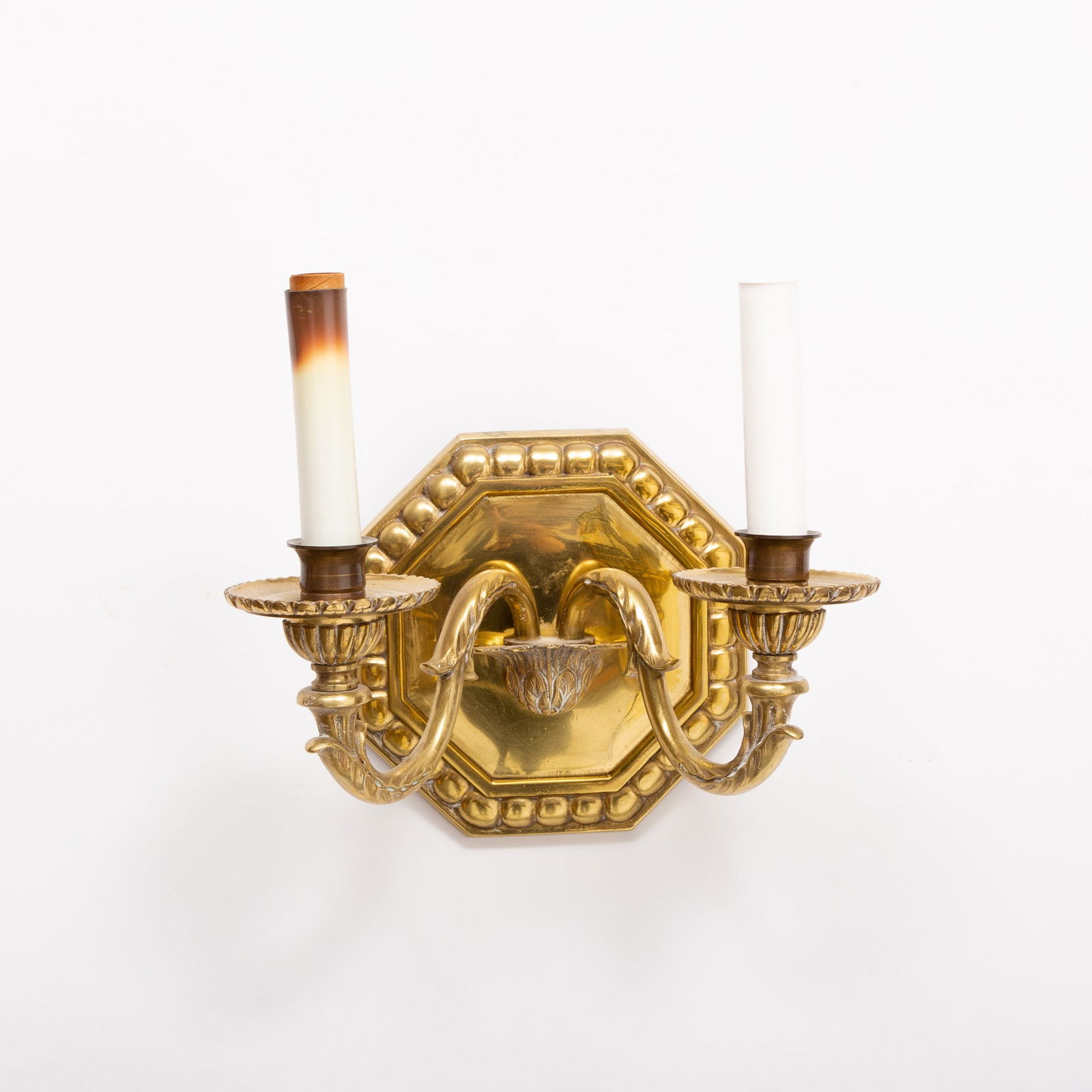 Set of Four Brass Two-Light Sconces (1 of 4)