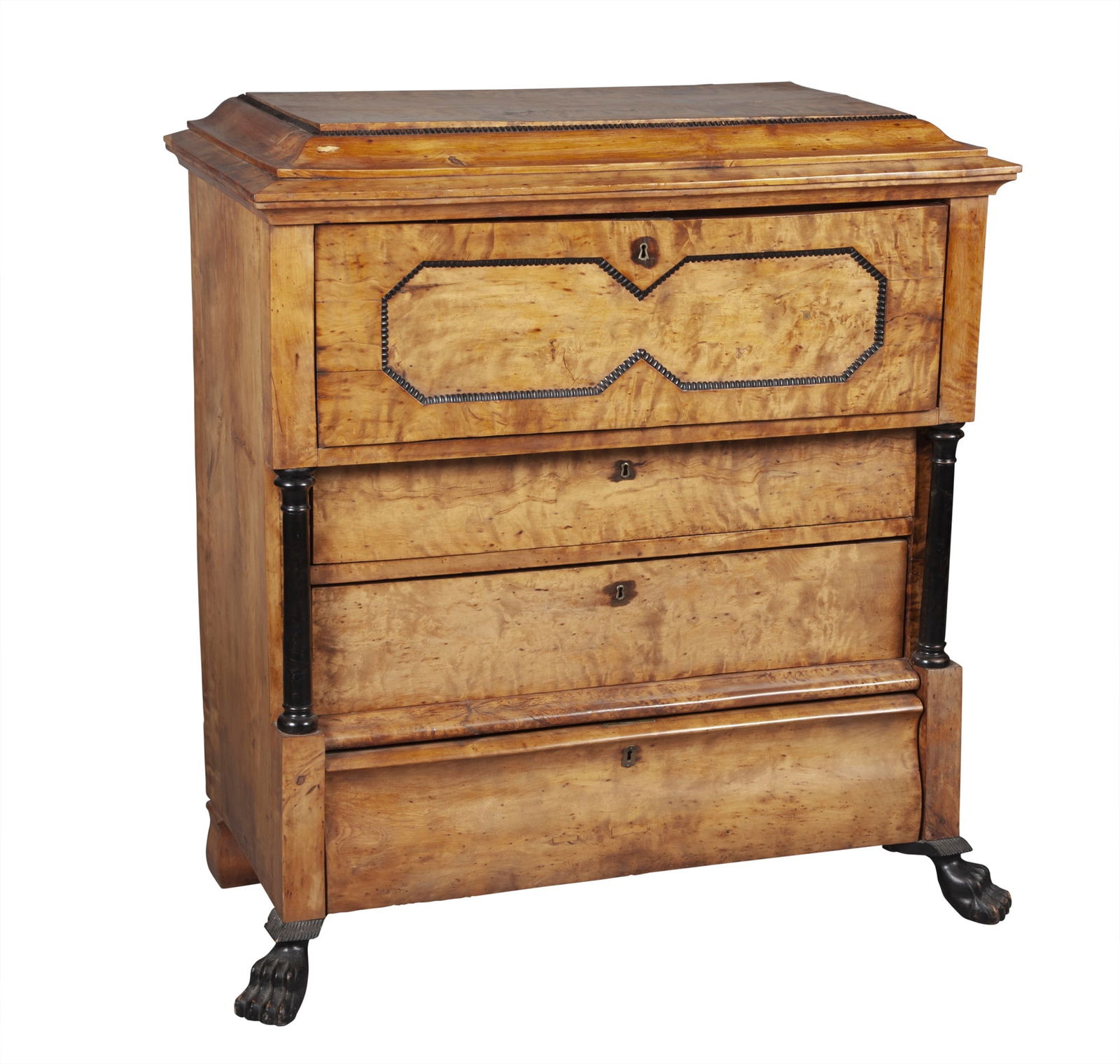 Biedermeier Part Ebonized Birch Fall Front Secretary (1 of 9)