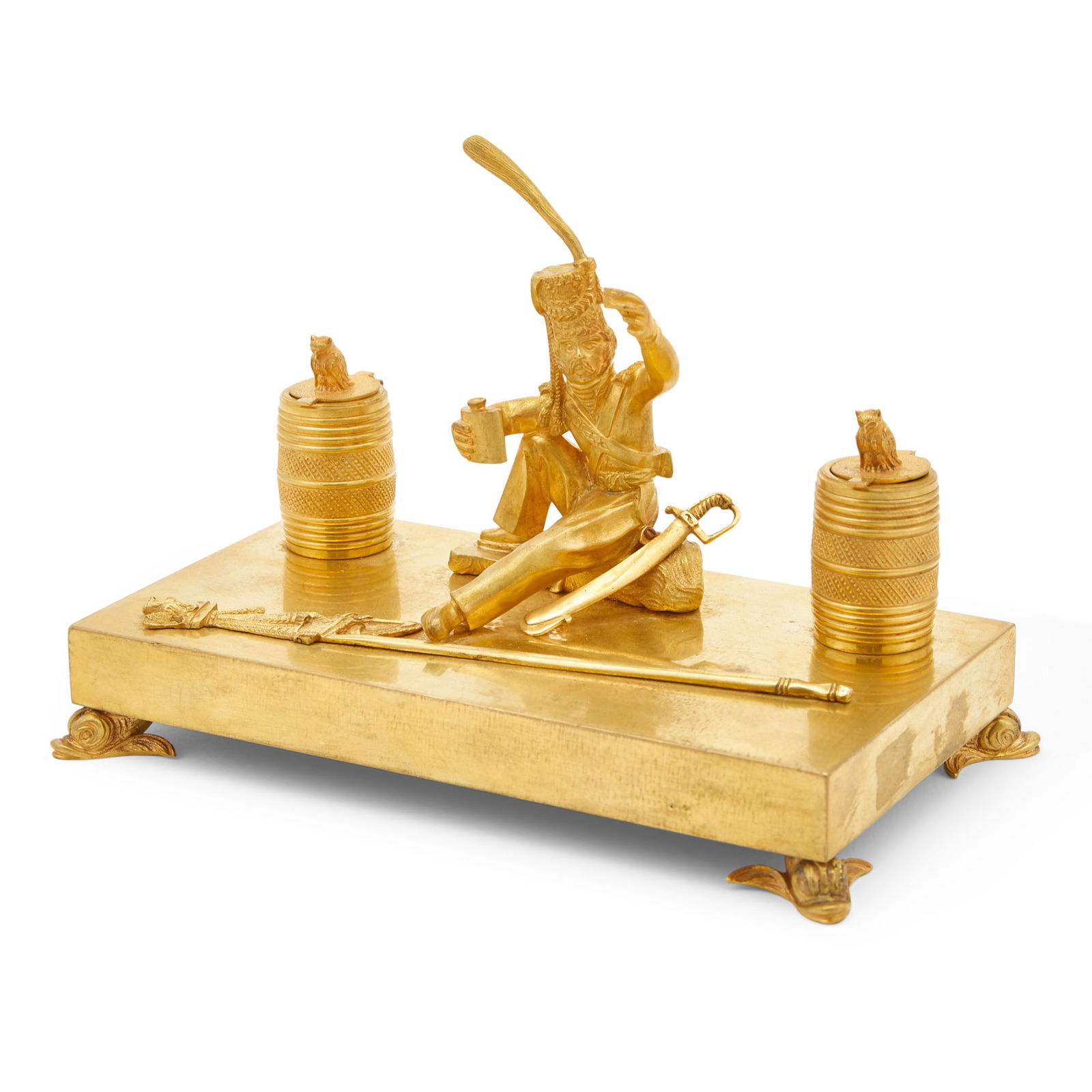 Russian Gilt-Bronze Inkstand (1 of 2)