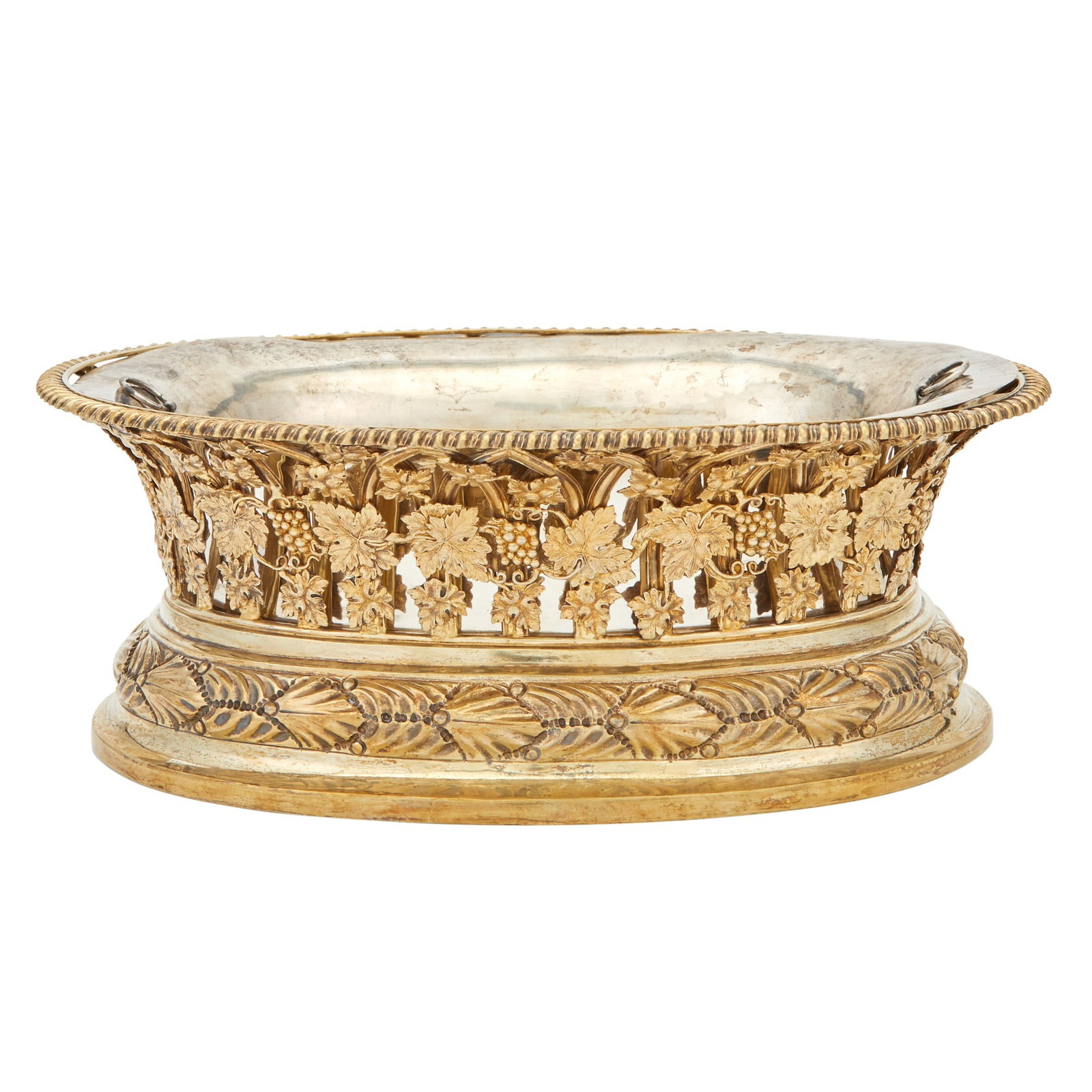 Edward VII Regency Style Sterling Silver Gilt Basket Centerpiece (1 of 3)