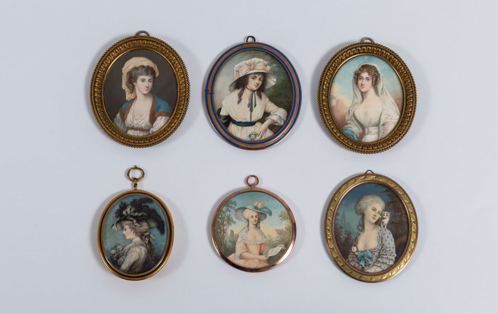Six Watercolor Portrait Miniatures (1 of 2)