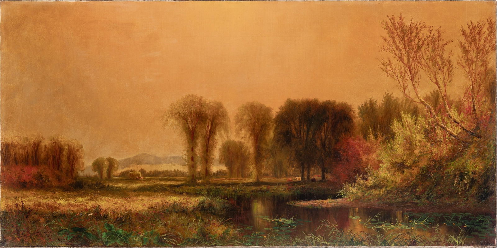 Attributed to Arthur Parton: Landscape in Autumn Oil on canvas 20 x 40 inches (50.8 x 101.6 cm) Unframed