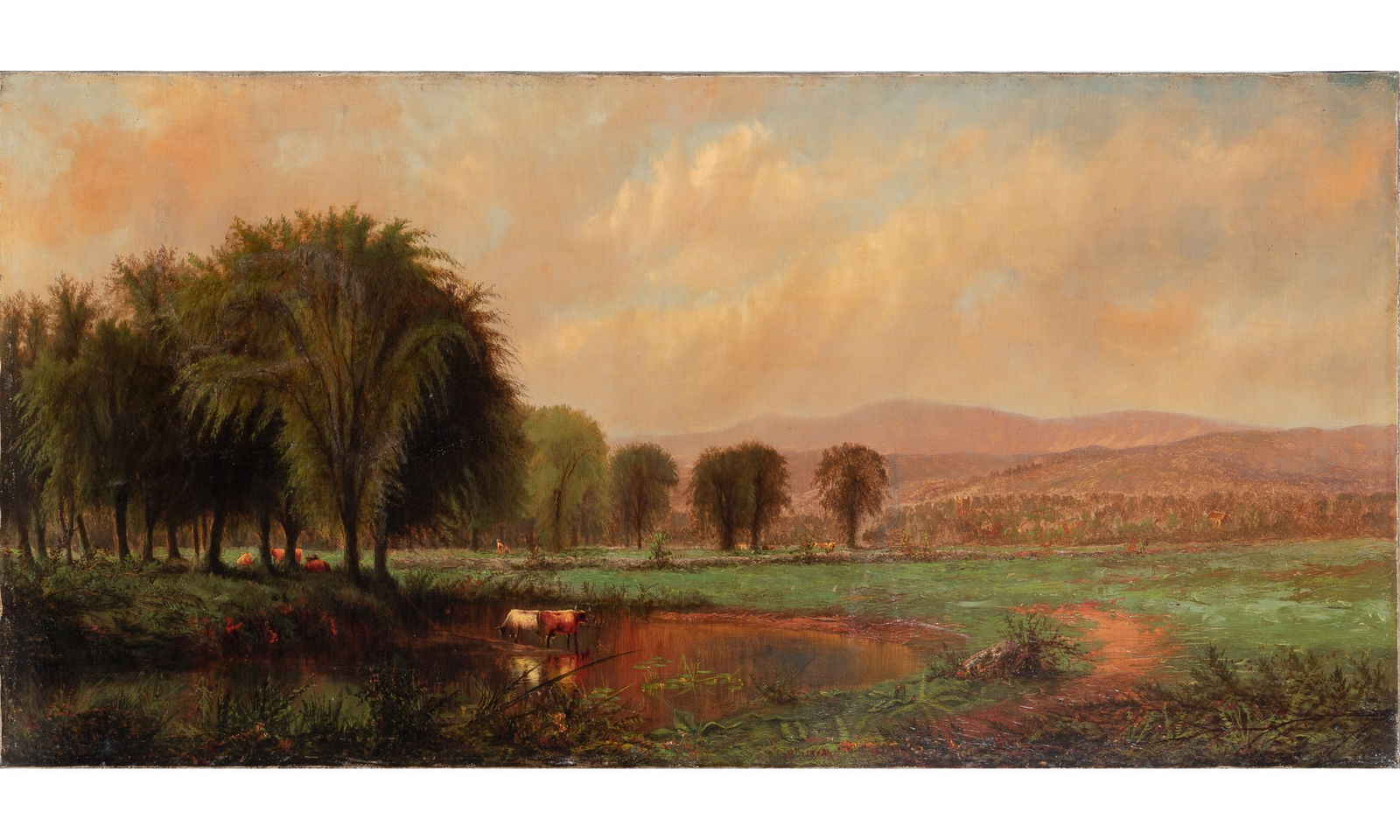 Attributed to Arthur Parton: Landscape in Summer Oil on canvas 20 x 40 inches (50.8 x 101.6 cm) Unframed