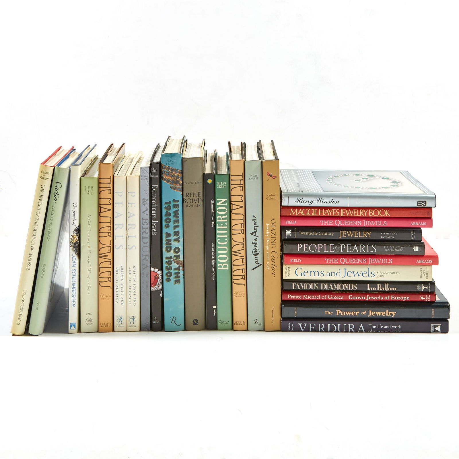 [JEWELRY BOOKS].: Estate / Collection: Property from the Collection of New York City Hostess, Alice Mason Group of approximately twenty-eight volumes on jewelry design. Includes books on Harry Winston, Van Cleef and Ar