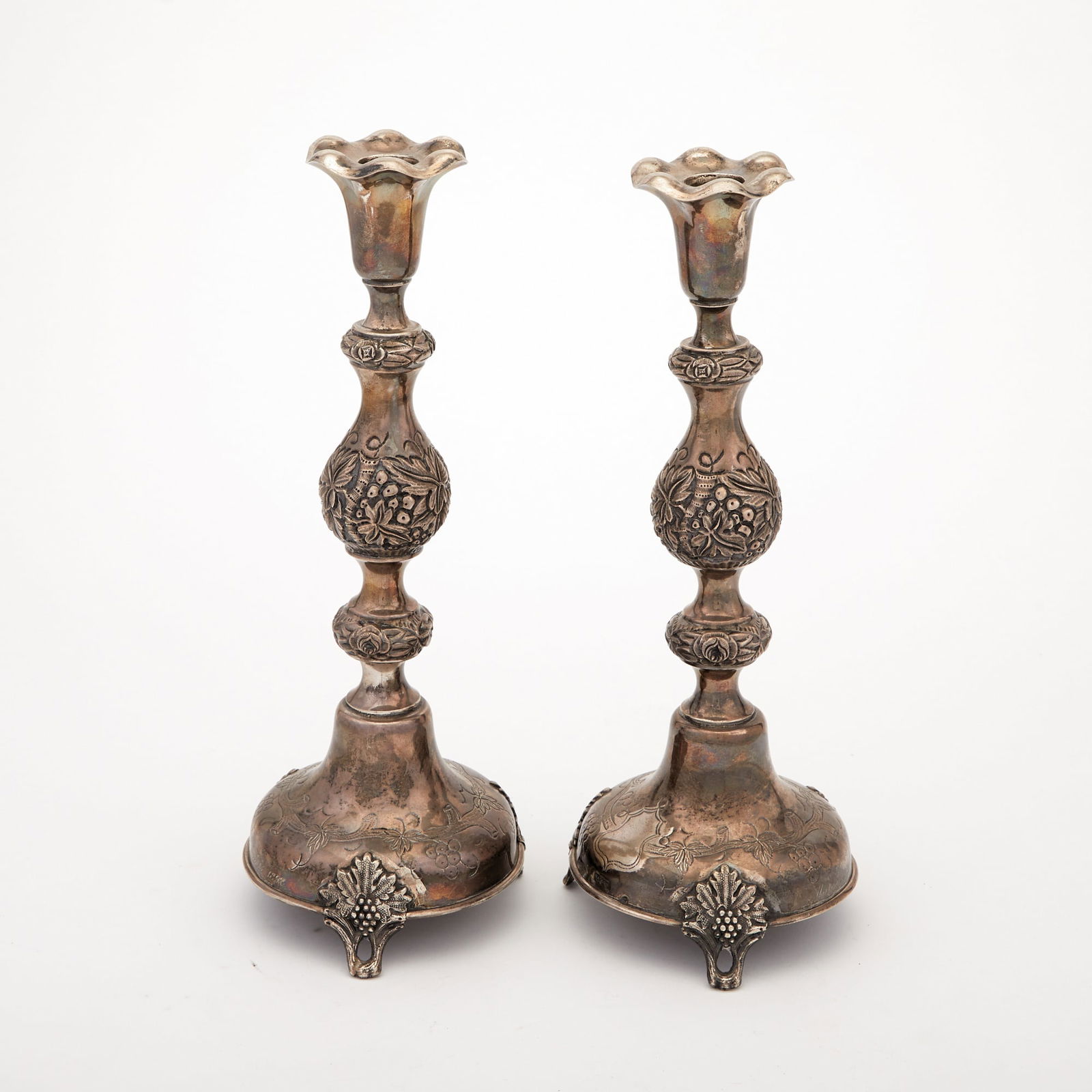 Pair of Russian Silver Sabbath Candlesticks (1 of 1)