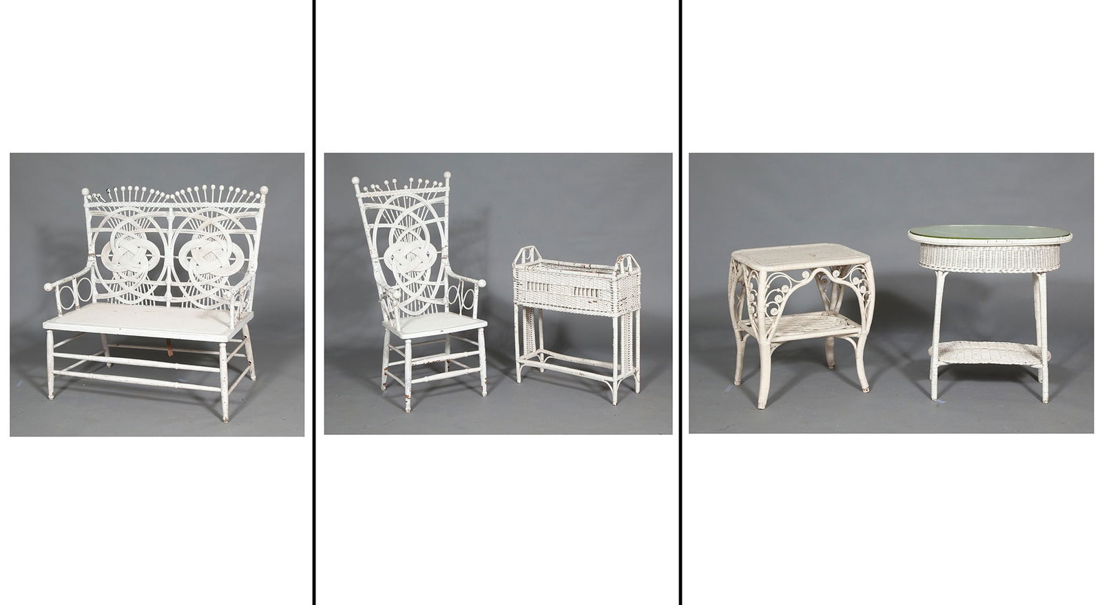 Group of Painted Wicker Furniture (1 of 6)