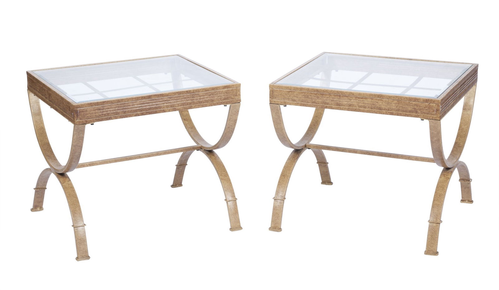 Pair of Painted Metal and Glass End Tables (1 of 6)
