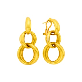 Cartier Pair of Gold Link Pendant-Earrings