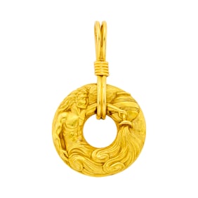 Van Cleef & Arpels Gold Aquarius Zodiac Pendant