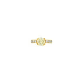 Gold, Light Yellow Diamond and Diamond Ring