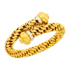 Fope Two-Color Gold Crossover Bracelet