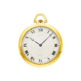 Cartier, European Watch & Clock Co. Gold Open Face Pocket Watch, France
