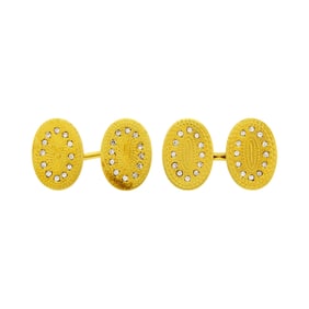 Tiffany & Co. Pair of Gold and Diamond Cufflinks