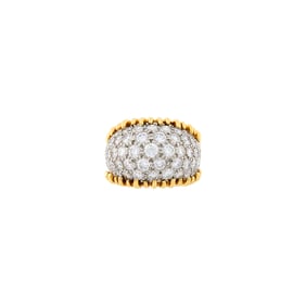 Two-Color Gold and Diamond Bombé Ring
