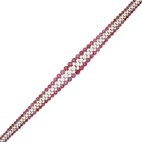 White Gold, Diamond and Ruby Bracelet