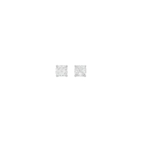 Pair of White Gold and Diamond Stud Earrings