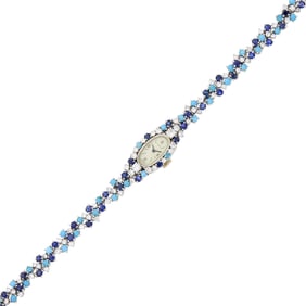 Tiffany & Co. White Gold, Turquoise, Diamond and Sapphire Wristwatch, France