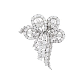 Platinum and Diamond Pendant Clip-Brooch