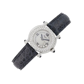 Chopard Stainless Steel, Diamond and Cabochon Blue Spinel 'Happy Sport' Wristwatch