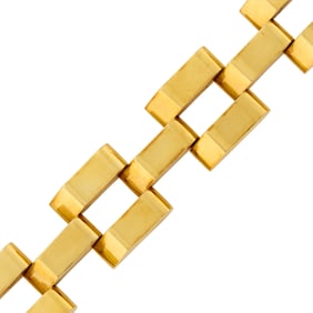 Wide Gold Link Bracelet