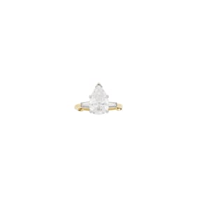 Two-Color Gold and Laser-Drilled Diamond Ring