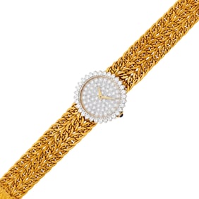 Baume & Mercier Two-Color Gold and Diamond Mesh Wristwatch