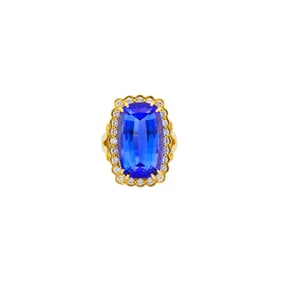 Gold, Tanzanite and Diamond Ring