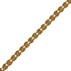 Gold and Diamond Mesh Bracelet